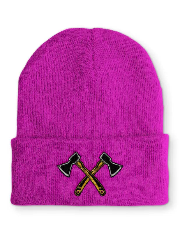 Axt Holzfäller Wintermütze Spruchmütze Beanie perfekt für die kalte Jahreszeit - Pink