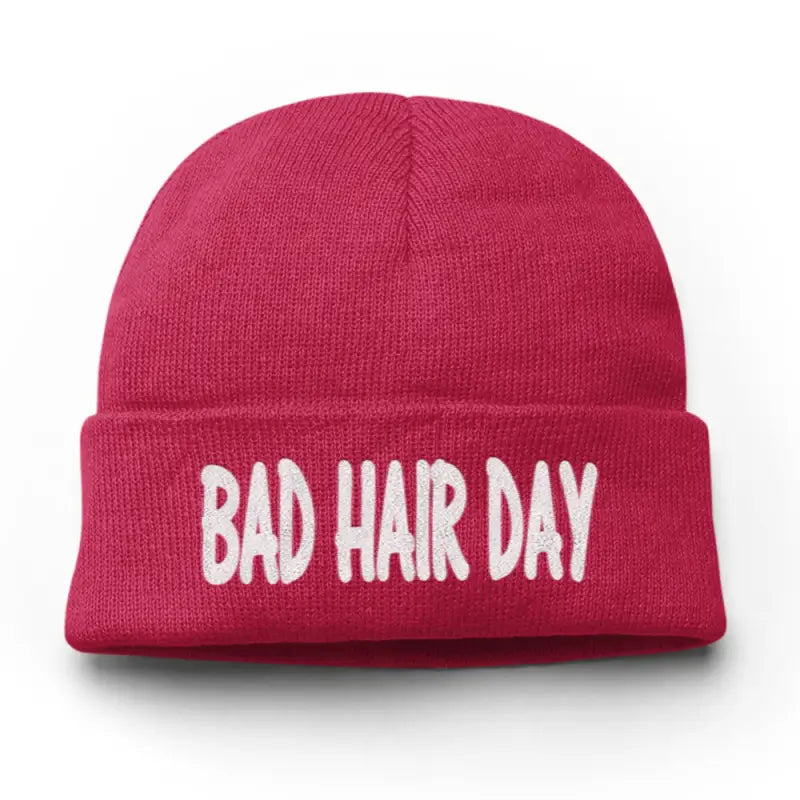 Bad Hair Day Wintermütze Spruchmütze Beanie perfekt für die kalte Jahreszeit - Bordeaux