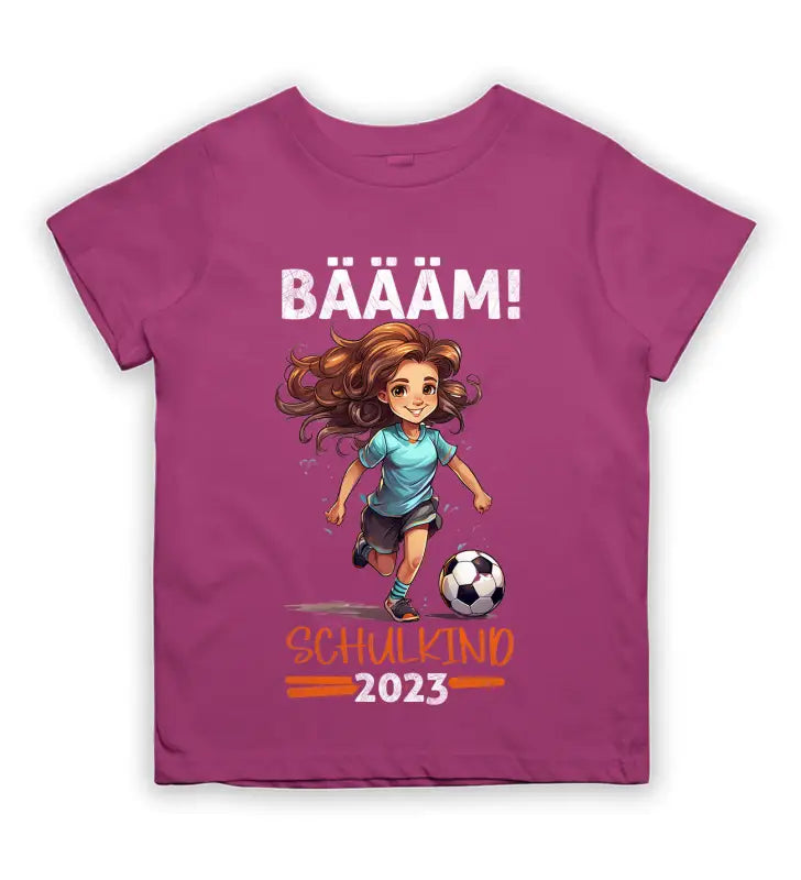 BÄÄM! Schulkind 2023 Mädchen Kinder T - Shirt - 92 - 98 / Pink