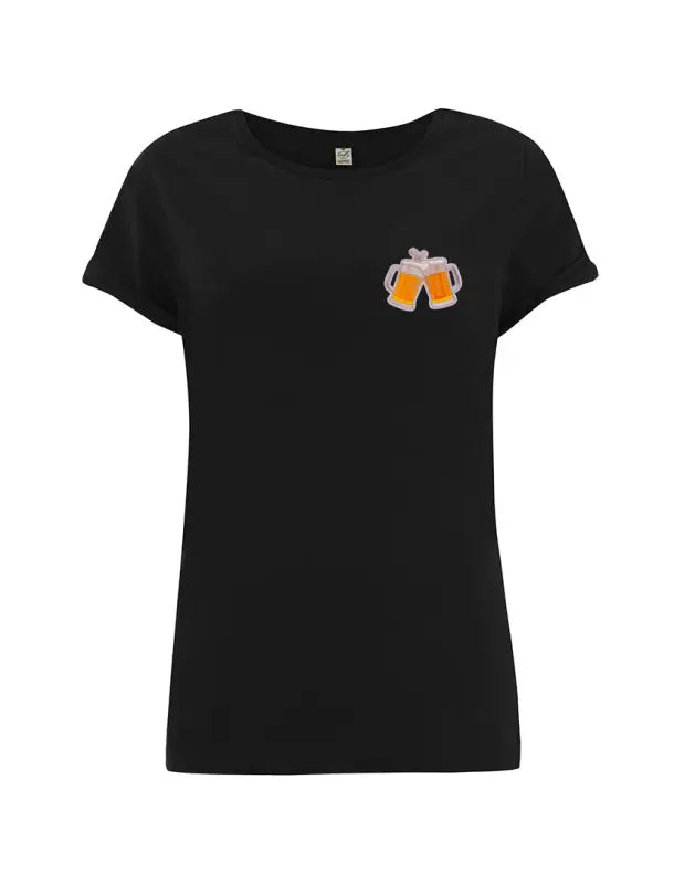 Biervereinigung Krüge Rolled Sleeves Damen T - Shirt - S / Schwarz