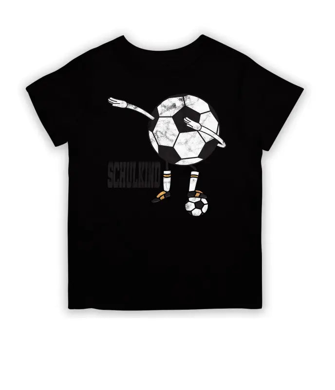 Einschulung Dabbing Fußball Schulkind T - Shirt Kinder v2 - 104 - 110 / Schwarz
