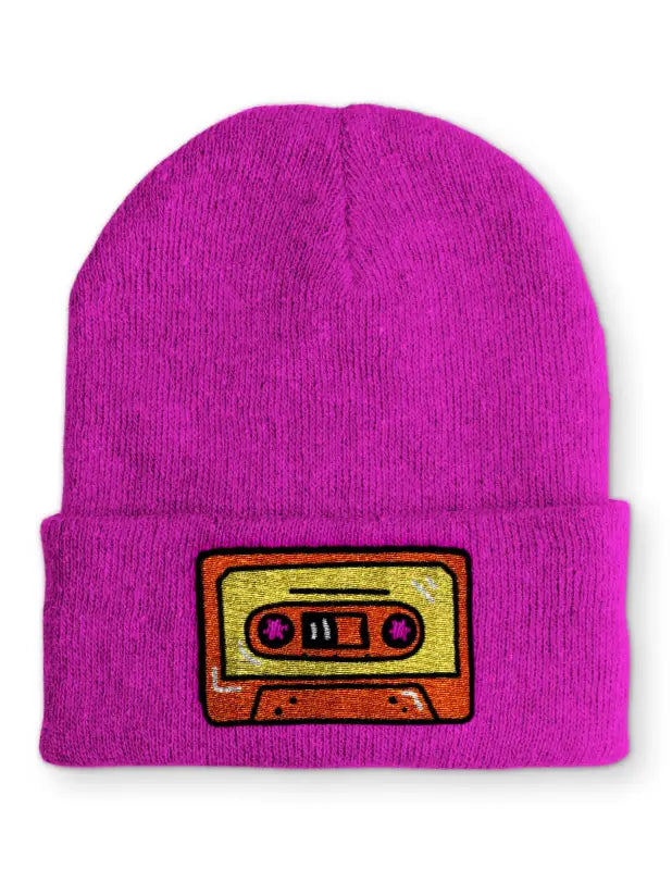 Kassette Wintermütze Spruchmütze Beanie perfekt für die kalte Jahreszeit - Pink