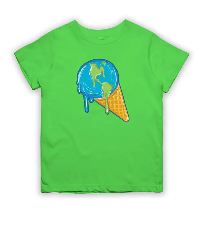 Melting Earth Ice Outdoor Kinder T - Shirt - 104 - 110 / Lime