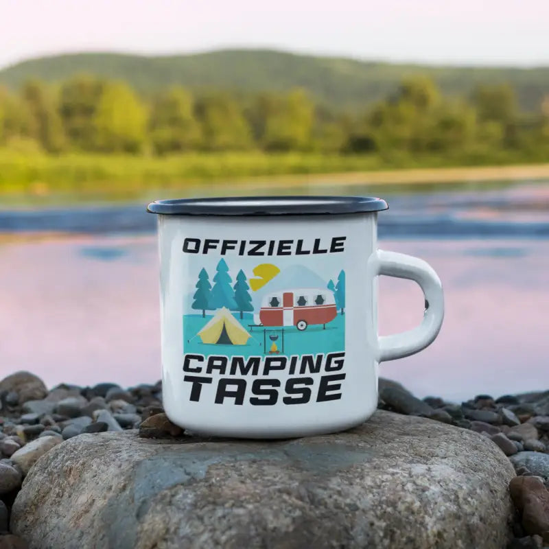 Offizielle Camping Tasse Emaille - Weiss