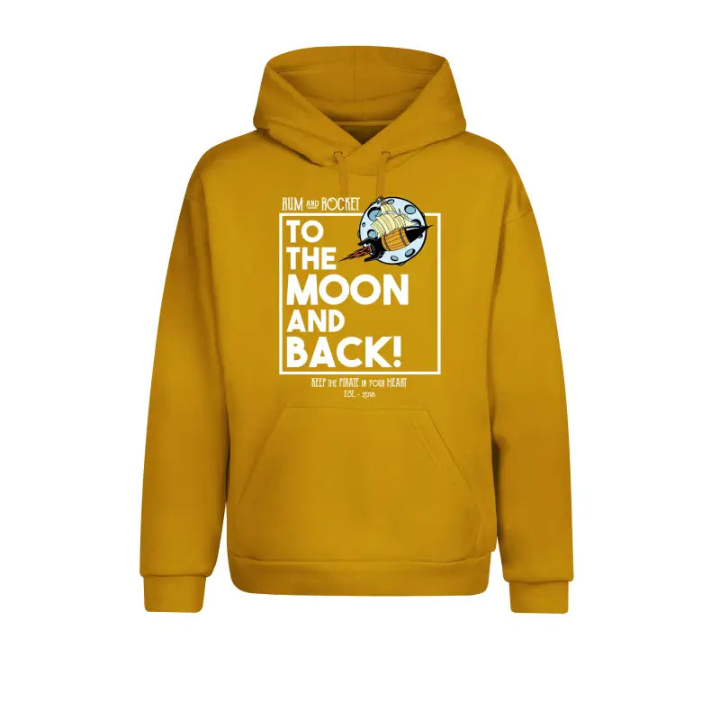 Rum and Rocket To the Moon Back Hoodie Unisex - XS / Mustard