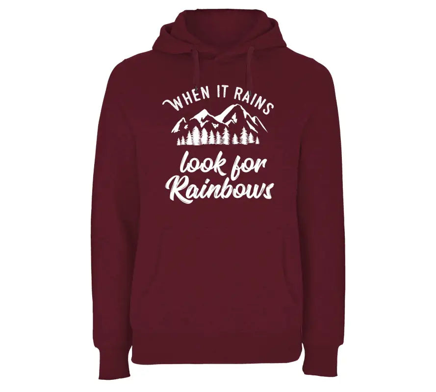 When it rains look for rainbows v2 Hoodie Unisex - XS / Burgundy