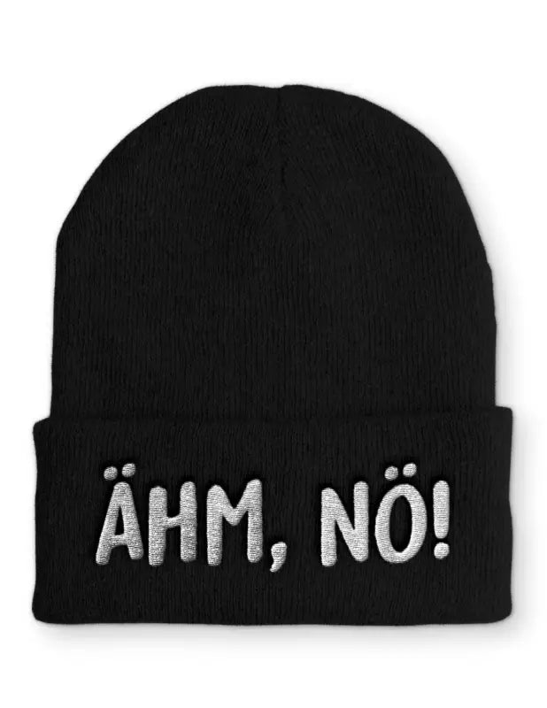 
                      
                        Ähm Nö! Beanie Wintermütze Mütze mit Spruch - Black
                      
                    