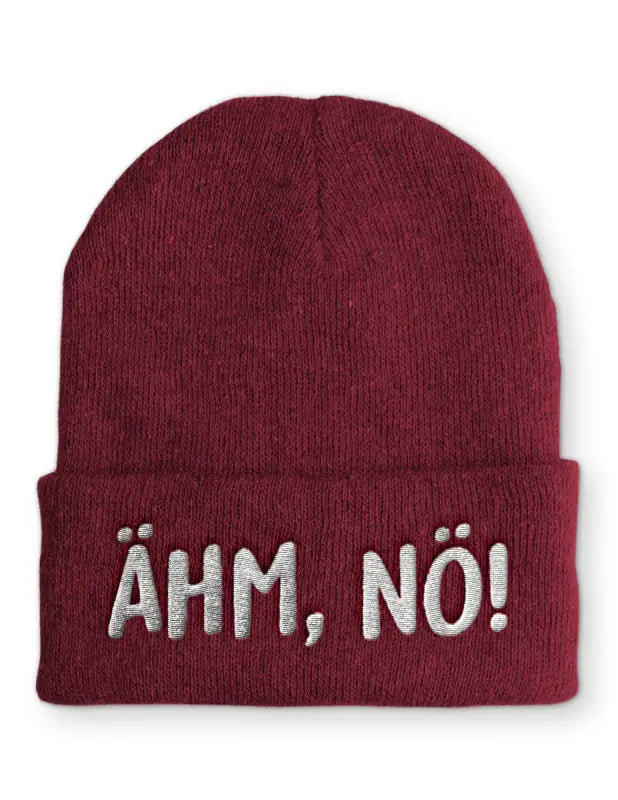 
                      
                        Ähm Nö! Beanie Wintermütze Mütze mit Spruch - Bordeaux
                      
                    