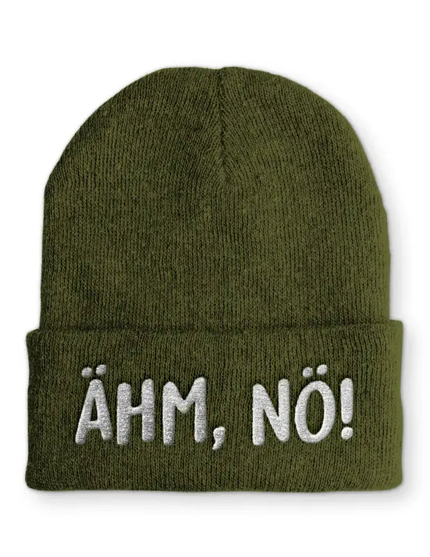 
                      
                        Ähm Nö! Beanie Wintermütze Mütze mit Spruch - Olive
                      
                    