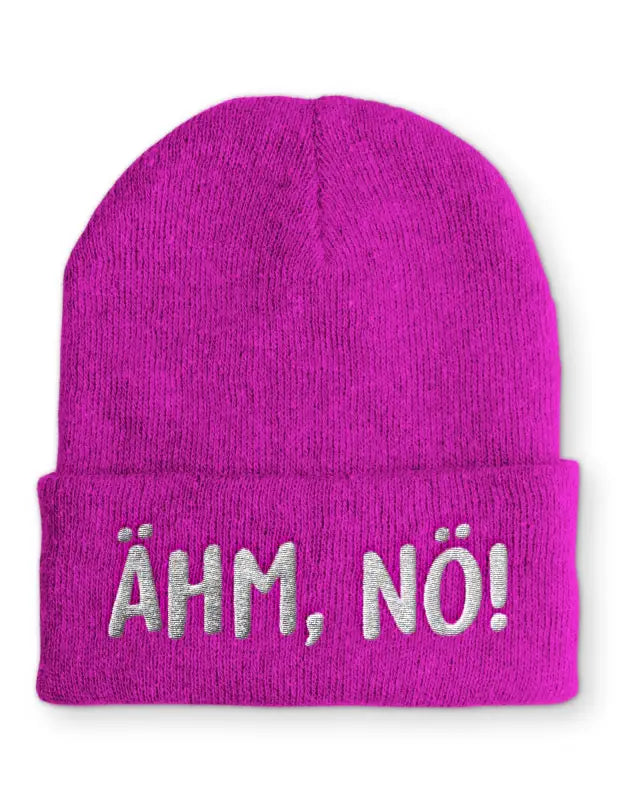 Ähm Nö! Beanie Wintermütze Mütze mit Spruch - Pink
