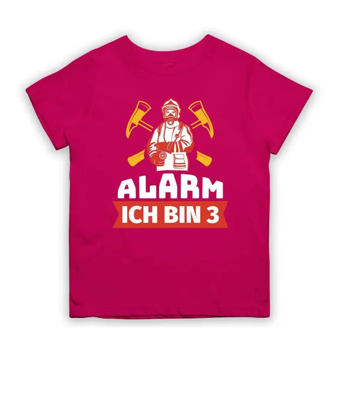 Alarm ich bin 3 Feuerwehr  T-Shirt Kinder