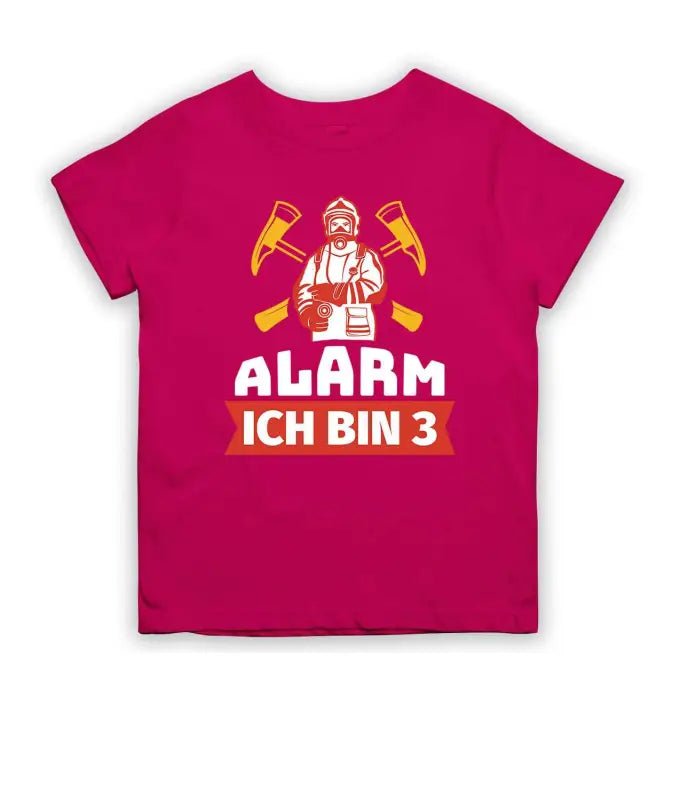 Alarm Ich Bin 3 Feuerwehr T-Shirt Kinder Für Kleine Fans - tshirtladen - T-Shirt