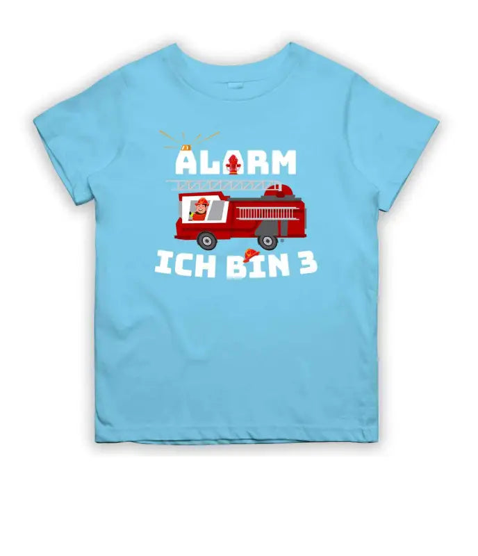 Alarm ich bin 3 Feuerwehrauto T-Shirt Kinder Geburtstag