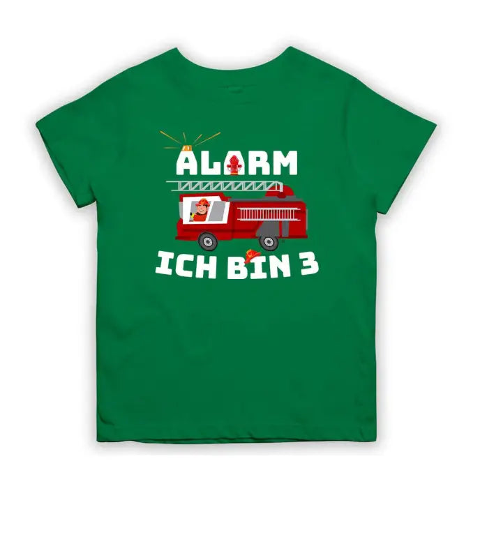 Alarm ich bin 3 Feuerwehrauto T-Shirt Kinder Geburtstag