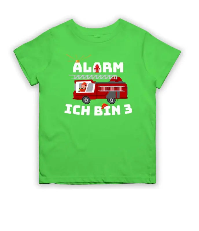 Alarm ich bin 3 Feuerwehrauto T-Shirt Kinder Geburtstag