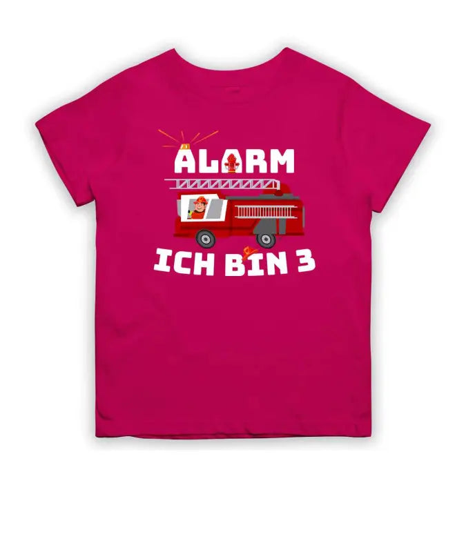 Alarm ich bin 3 Feuerwehrauto T-Shirt Kinder Geburtstag