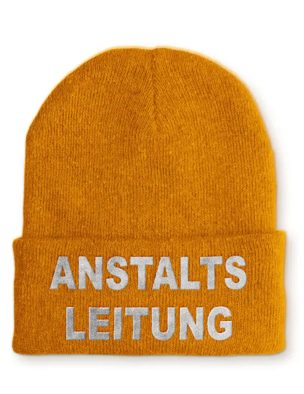 
                      
                        Anstaltsleitung Statement Beanie Mütze mit Spruch - Mustard
                      
                    