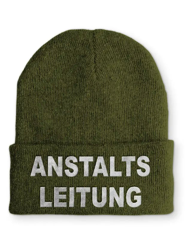 
                      
                        Anstaltsleitung Statement Beanie Mütze mit Spruch - Olive
                      
                    