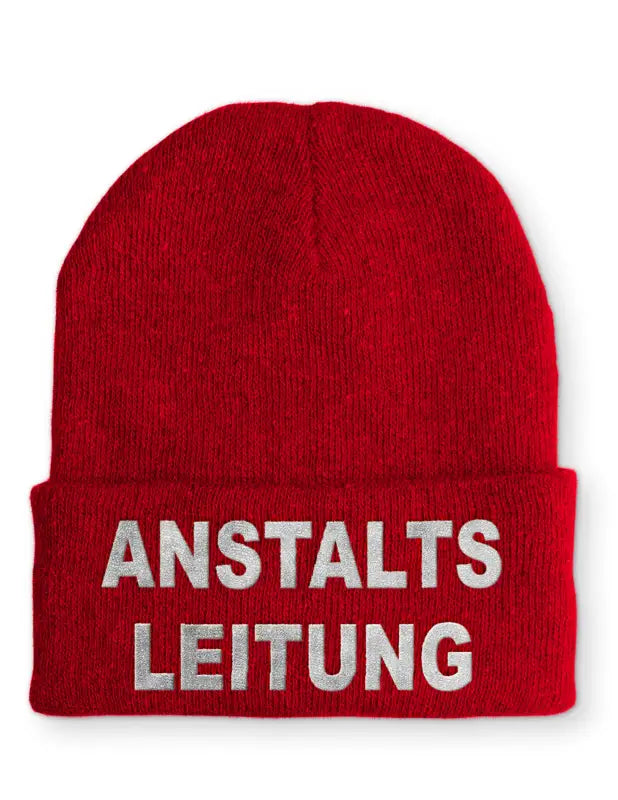 
                      
                        Anstaltsleitung Statement Beanie Mütze mit Spruch - Rot
                      
                    