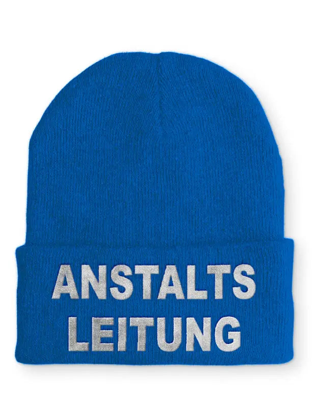 
                      
                        Anstaltsleitung Statement Beanie Mütze mit Spruch - Royal
                      
                    