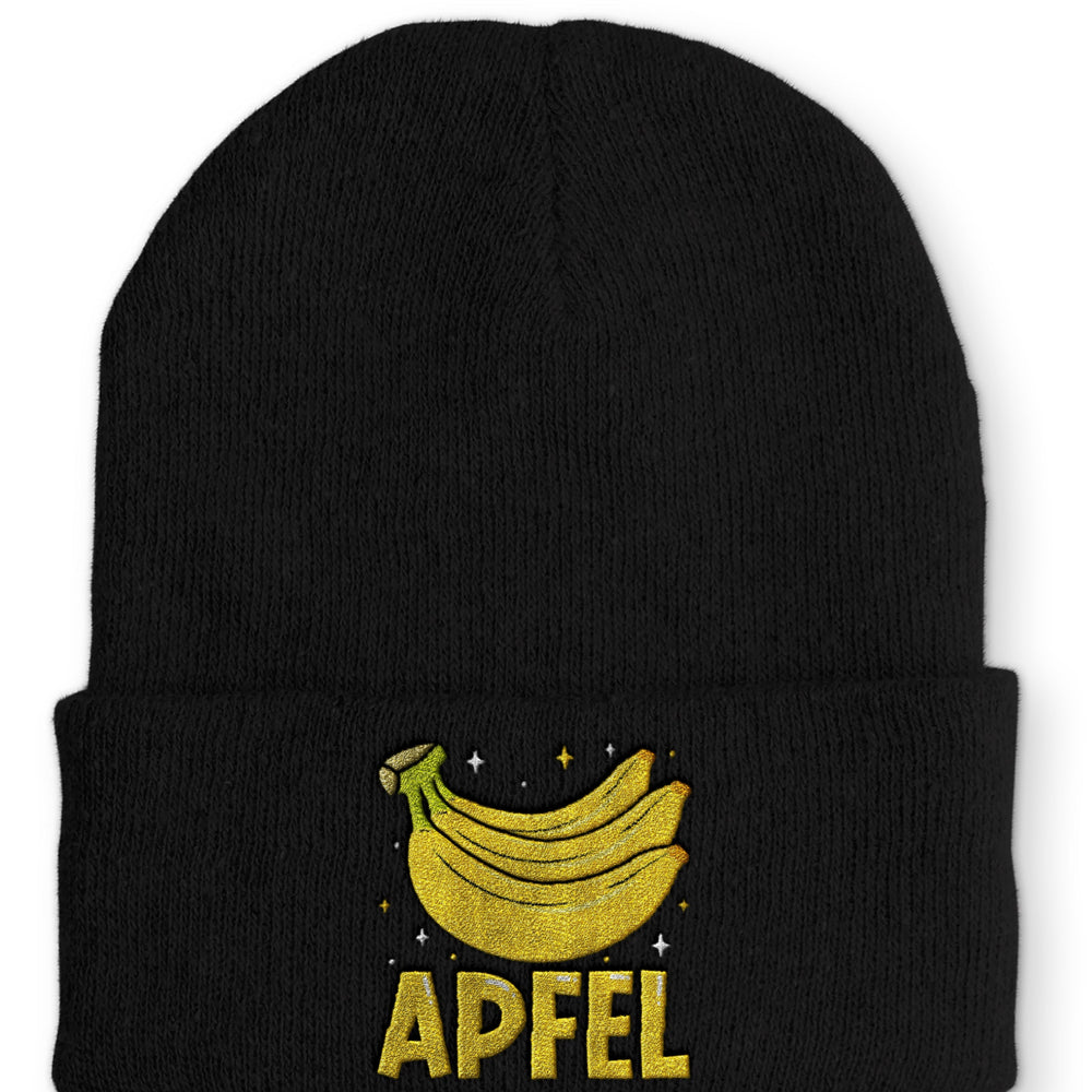 
                      
                        Apfel Banane Party Statement Beanie Mütze mit Spruch - tshirtladen
                      
                    