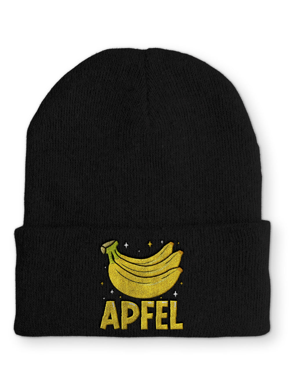 Apfel Banane Party Statement Beanie Mütze mit Spruch - tshirtladen