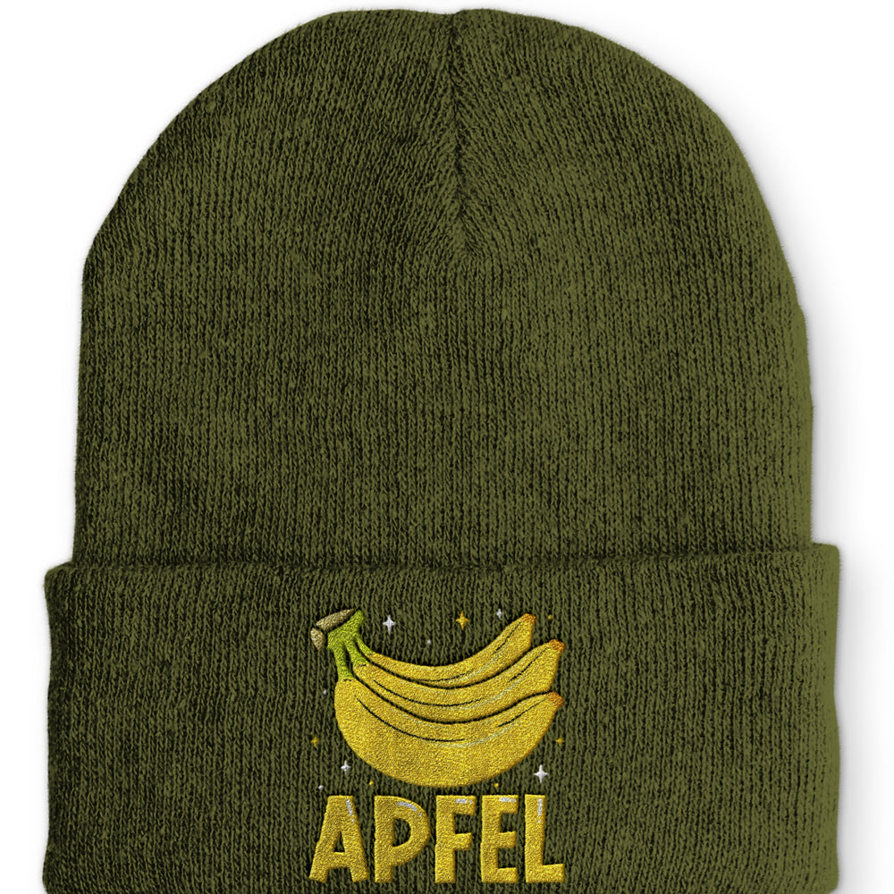 
                      
                        Apfel Banane Party Statement Beanie Mütze mit Spruch - tshirtladen
                      
                    