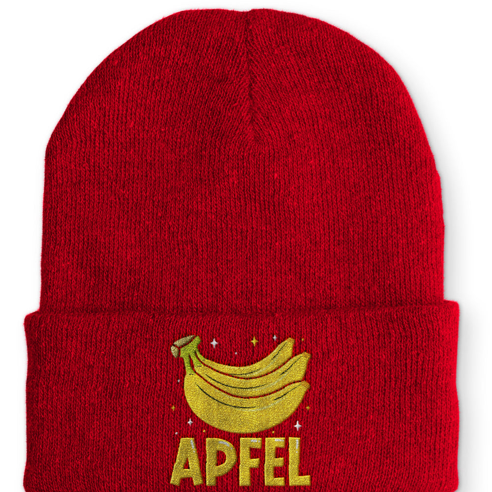 
                      
                        Apfel Banane Party Statement Beanie Mütze mit Spruch - tshirtladen
                      
                    