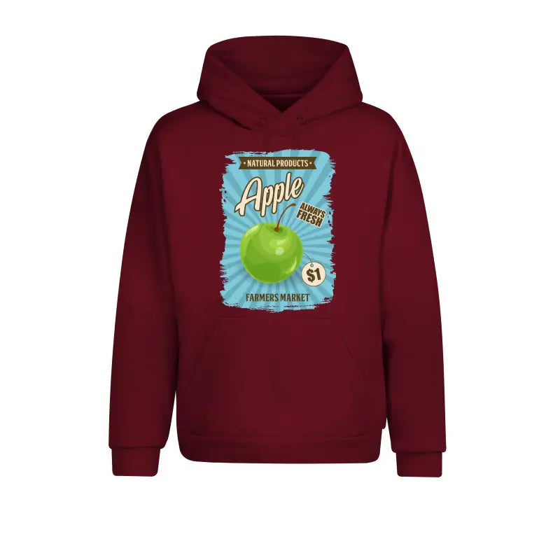 Apple Vintage Plakat Hoodie Unisex - XS / Burgundy