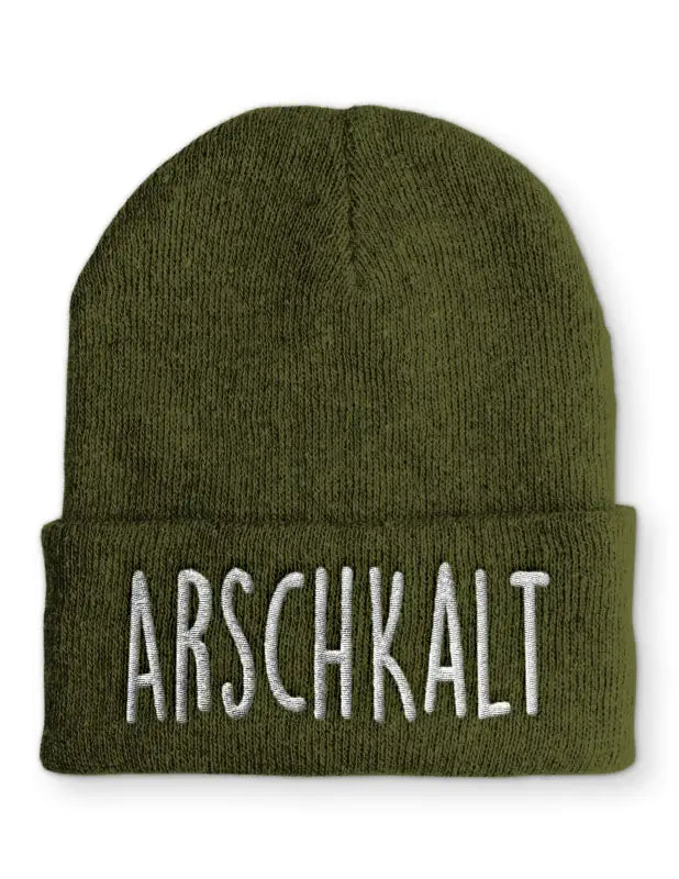 
                  
                    Arschkalt Wintermütze Spruchmütze Beanie perfekt für die kalte Jahreszeit - Olive
                  
                