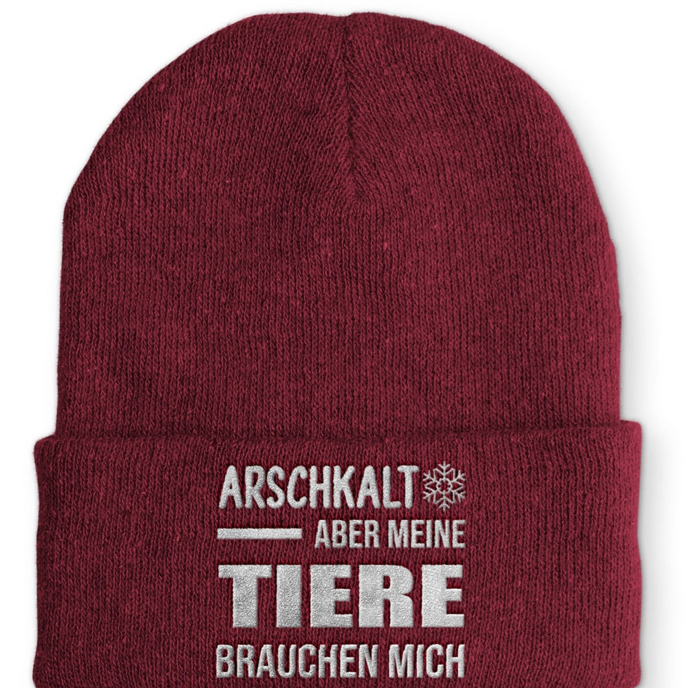 Arschkalt aber meine Tiere brauchen mich Beanie Mütze mit Spruch - tshirtladen - Mütze