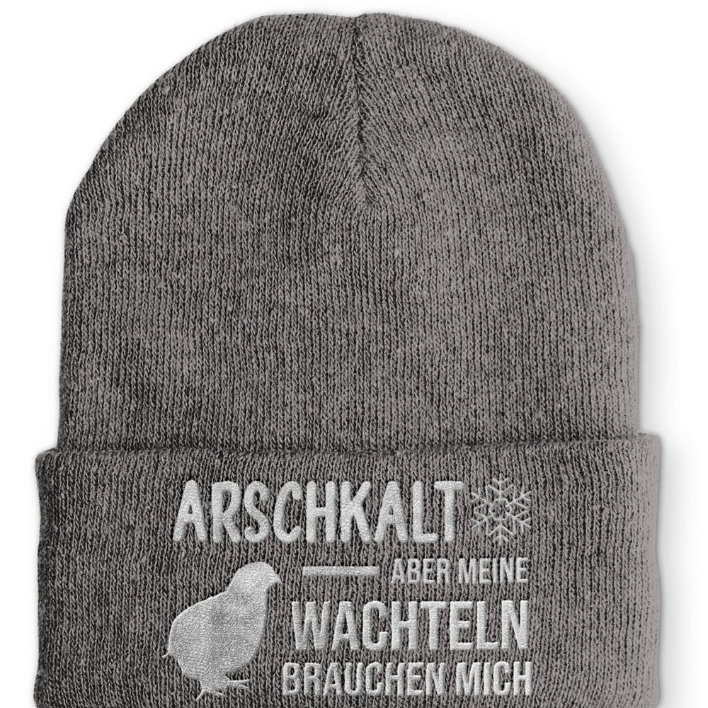 Arschkalt aber meine Wachteln brauchen mich Beanie Mütze mit Spruch - tshirtladen - Mütze