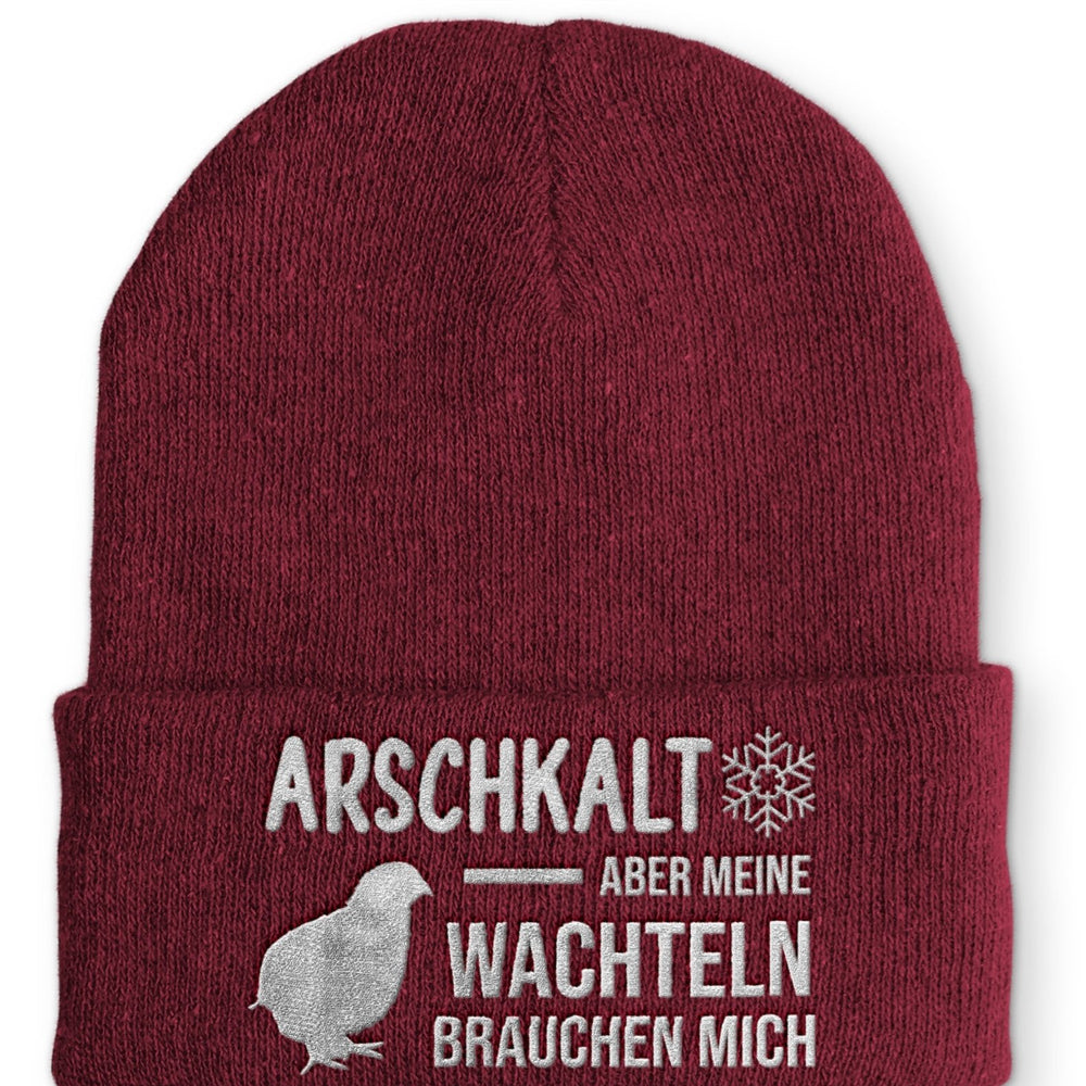 Arschkalt aber meine Wachteln brauchen mich Beanie Mütze mit Spruch - tshirtladen - Mütze