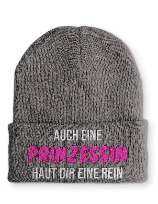 
                      
                        Auch eine Prinzessin haut dir rein Beanie Statement Mütze mit Spruch - Grey
                      
                    