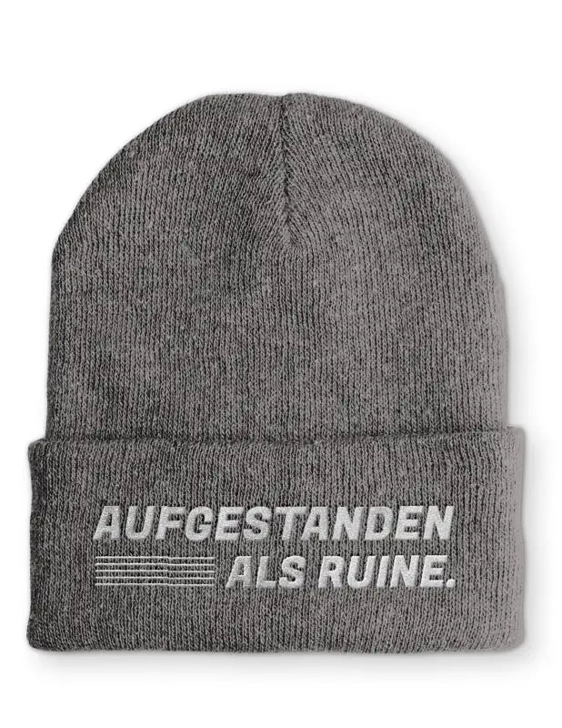 
                      
                        Aufgestanden als Ruine Statement Beanie Mütze mit Spruch - Grey
                      
                    