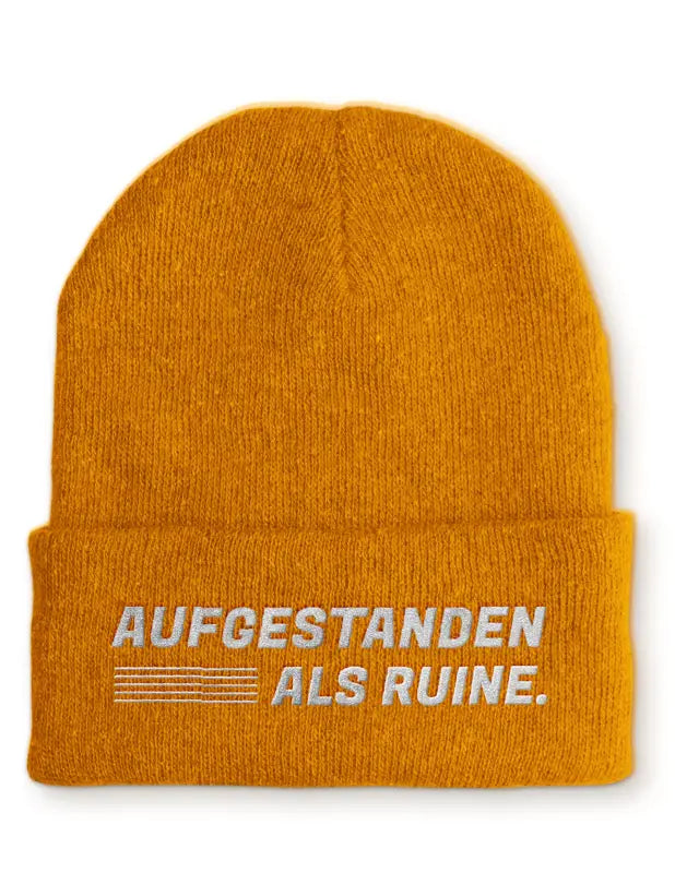 
                      
                        Aufgestanden als Ruine Statement Beanie Mütze mit Spruch - Mustard
                      
                    