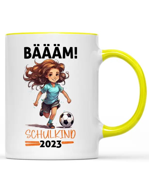 BÄÄM! Schulkind 2023 Mädchen Einschulung Spruchtasse - tshirtladen - 