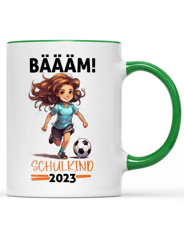 BÄÄM! Schulkind 2023 Mädchen Einschulung Spruchtasse - tshirtladen - 