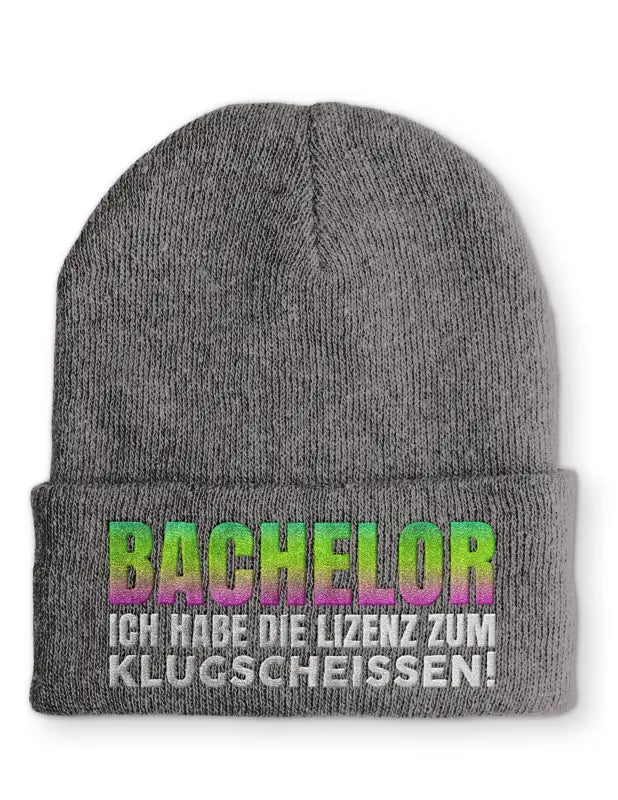 
                      
                        Bachelor Ich habe die Lizenz zum klugscheissen Statement Beanie Mütze mit Spruch - Grey
                      
                    