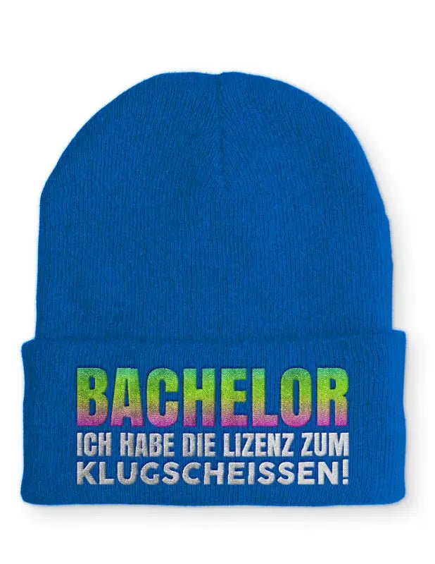 Bachelor Ich habe die Lizenz zum klugscheissen Statement Beanie Mütze mit Spruch - tshirtladen - Mütze