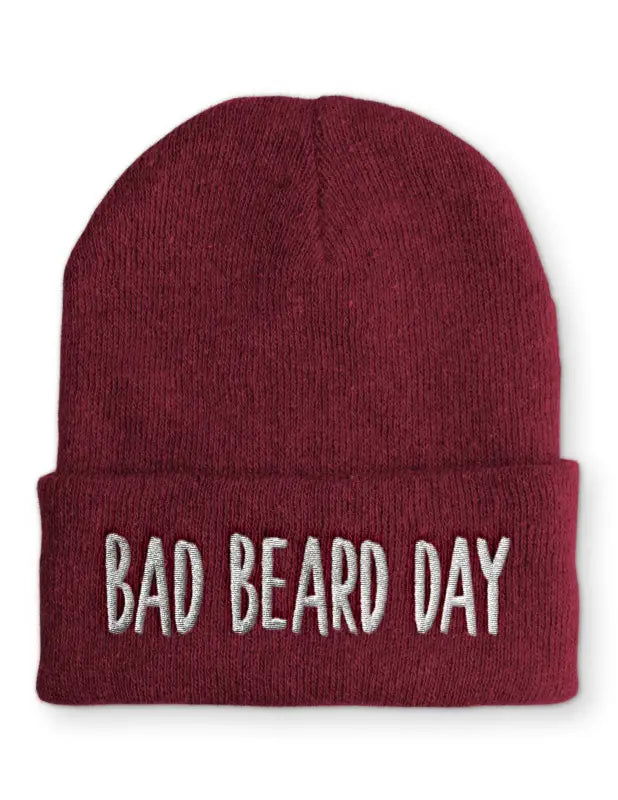 Bad Beard Day Wintermütze Spruchmütze Beanie perfekt für die kalte Jahreszeit - Bordeaux