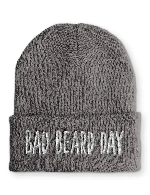 Bad Beard Day Wintermütze Spruchmütze Beanie perfekt für die kalte Jahreszeit - Grau