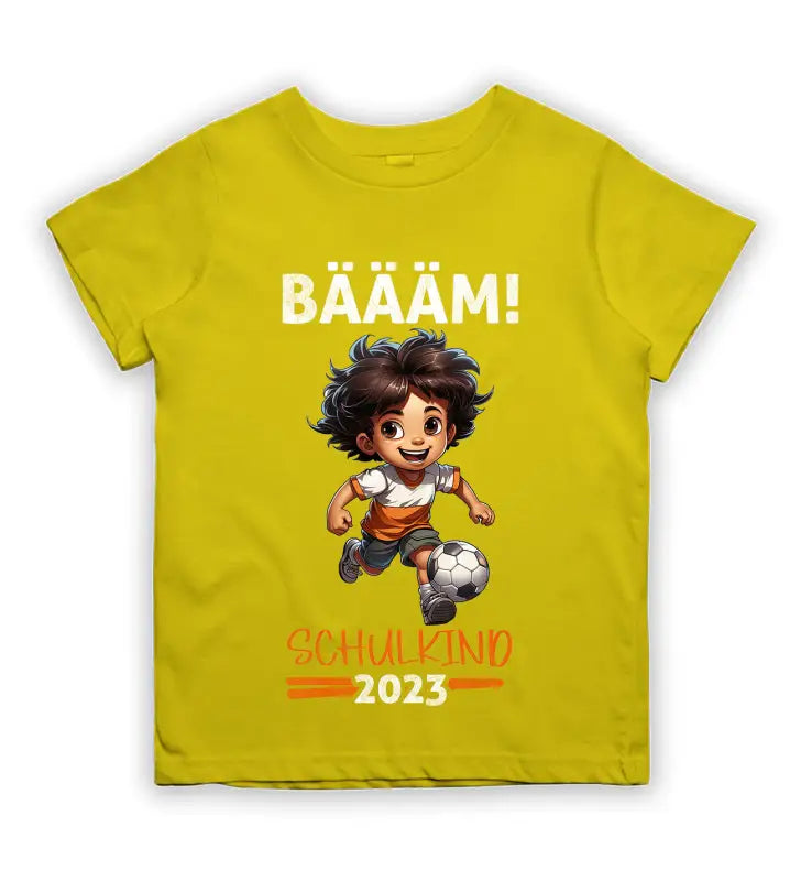 BÄÄM! Schulkind 2023 Jungs Kinder T - Shirt - 92 - 98 / Gelb