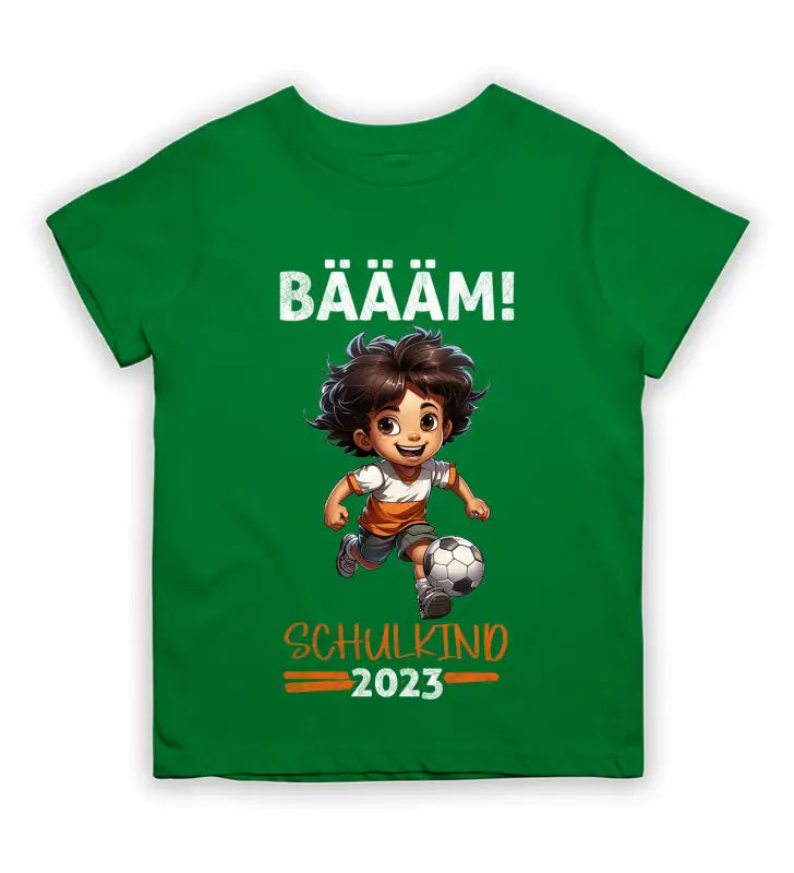 BÄÄM! Schulkind 2023 Jungs Kinder T - Shirt - 92 - 98 / Grün