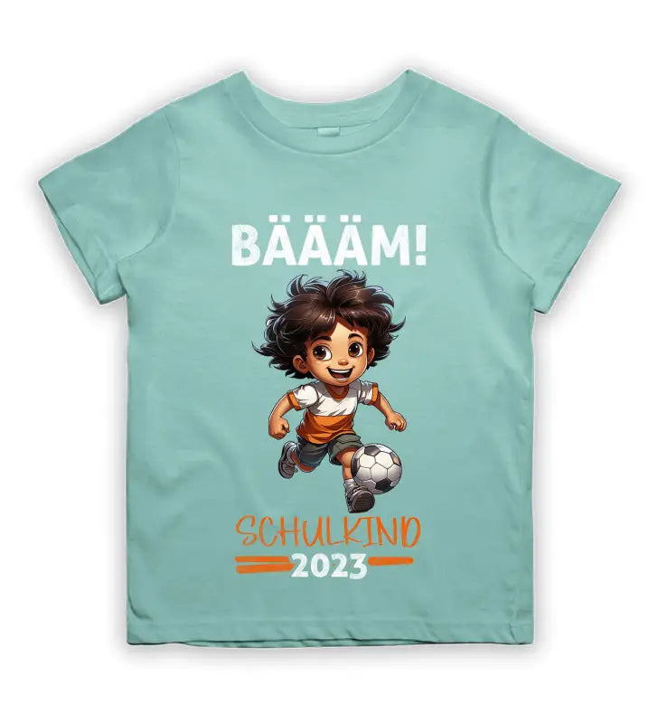 BÄÄM! Schulkind 2023 Jungs Kinder T - Shirt - 92 - 98 / Light Blue