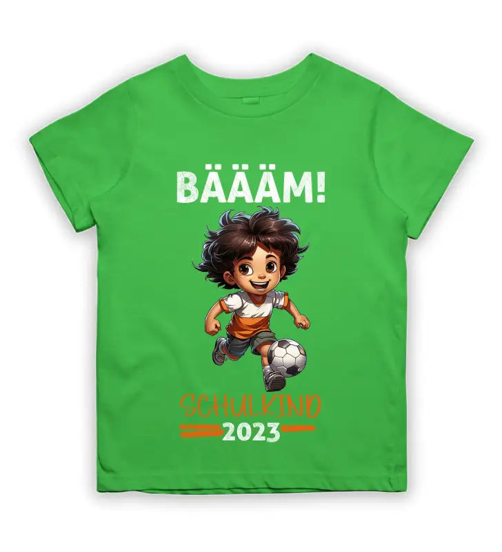 BÄÄM! Schulkind 2023 Jungs Kinder T - Shirt - 92 - 98 / Lime