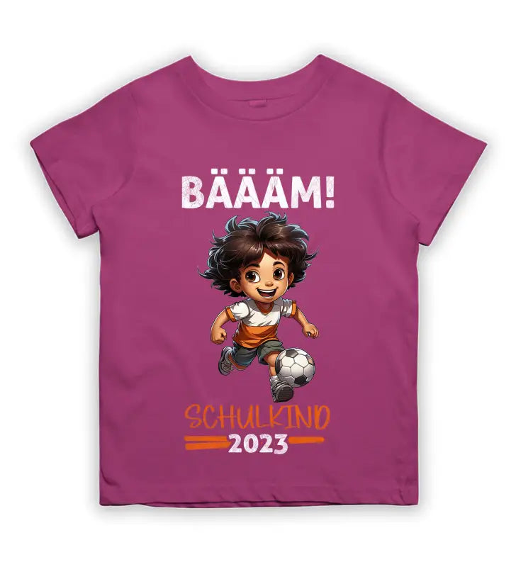 BÄÄM! Schulkind 2023 Jungs Kinder T - Shirt - 92 - 98 / Pink
