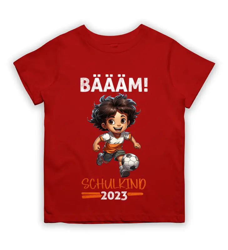 BÄÄM! Schulkind 2023 Jungs Kinder T - Shirt - 92 - 98 / Rot