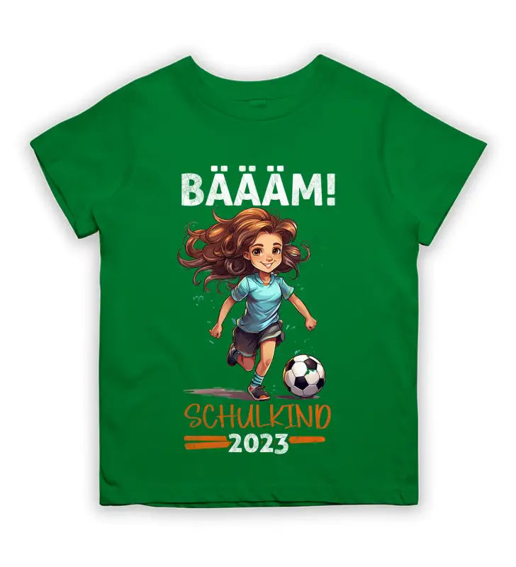 BÄÄM! Schulkind 2023 Mädchen Kinder T - Shirt - 92 - 98 / Grün