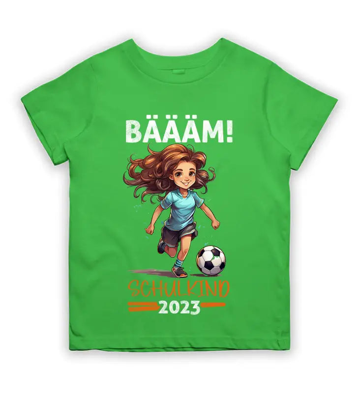BÄÄM! Schulkind 2023 Mädchen Kinder T - Shirt - 92 - 98 / Lime
